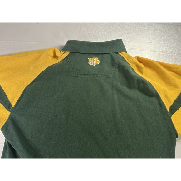 VTG Green Bay Packers Shirt Men's XL Green Yellow Y2K Polo 2003 NFL Playoffs - Picture 8 of 16